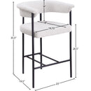 Meridian Malin Cream Boucle Fabric Counter Stool IMAGE 8