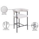 Meridian Malin Cream Boucle Fabric Counter Stool IMAGE 9