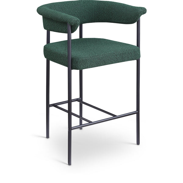 Meridian Malin Green Boucle Fabric Counter Stool IMAGE 1