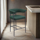 Meridian Malin Green Boucle Fabric Counter Stool IMAGE 2