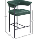 Meridian Malin Green Boucle Fabric Counter Stool IMAGE 8