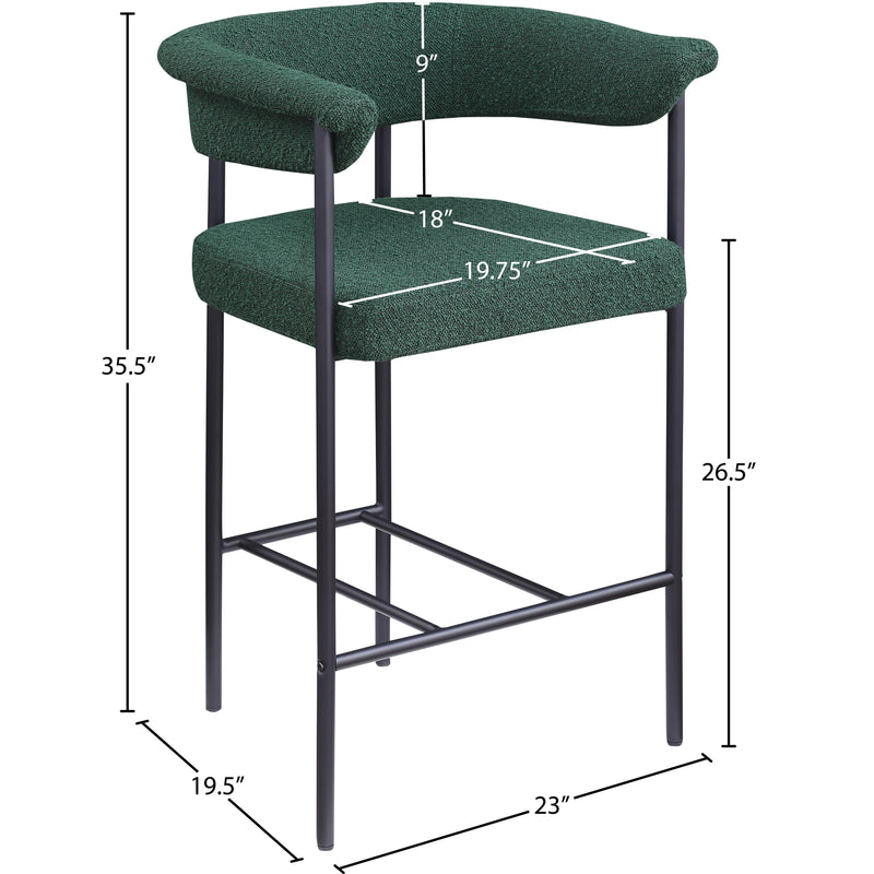 Meridian Malin Green Boucle Fabric Counter Stool IMAGE 8