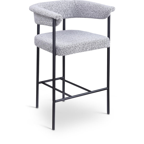 Meridian Malin Grey Boucle Fabric Counter Stool IMAGE 1