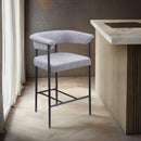 Meridian Malin Grey Boucle Fabric Counter Stool IMAGE 2