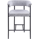 Meridian Malin Grey Boucle Fabric Counter Stool IMAGE 3