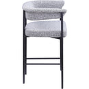 Meridian Malin Grey Boucle Fabric Counter Stool IMAGE 4
