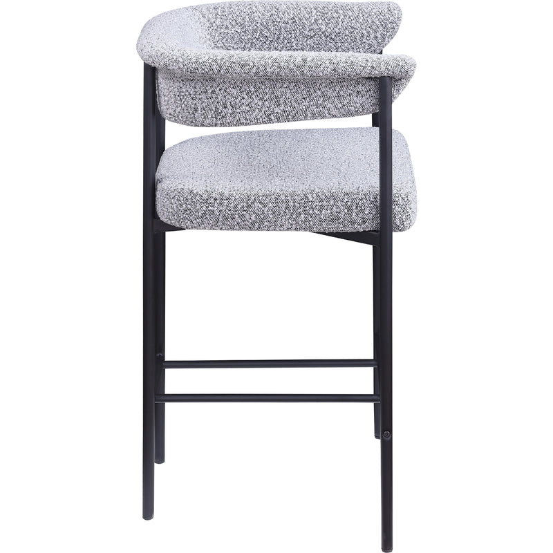 Meridian Malin Grey Boucle Fabric Counter Stool IMAGE 4