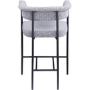 Meridian Malin Grey Boucle Fabric Counter Stool IMAGE 5