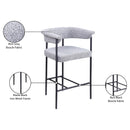 Meridian Malin Grey Boucle Fabric Counter Stool IMAGE 9