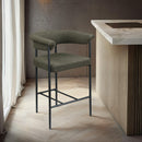 Meridian Malin Olive Boucle Fabric Counter Stool IMAGE 2