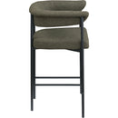Meridian Malin Olive Boucle Fabric Counter Stool IMAGE 4