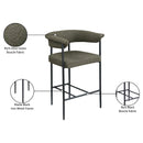 Meridian Malin Olive Boucle Fabric Counter Stool IMAGE 9