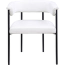 Meridian Malin Cream Linen Textured Fabric Dining Chair IMAGE 3