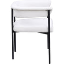 Meridian Malin Cream Linen Textured Fabric Dining Chair IMAGE 4