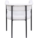 Meridian Malin Cream Linen Textured Fabric Dining Chair IMAGE 5