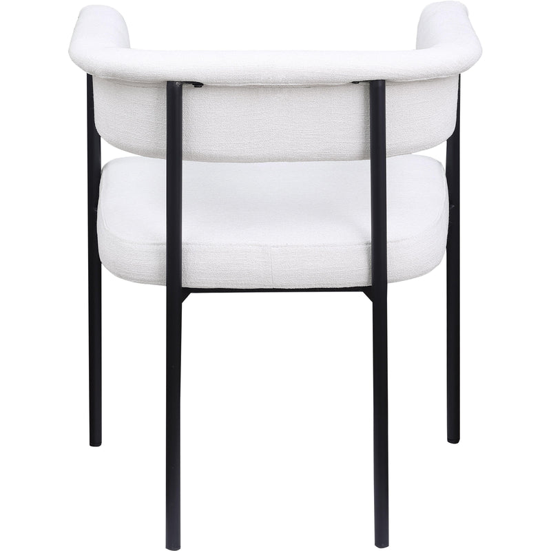 Meridian Malin Cream Linen Textured Fabric Dining Chair IMAGE 5