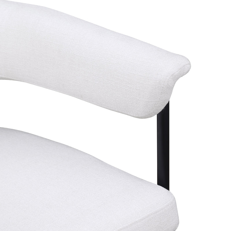 Meridian Malin Cream Linen Textured Fabric Dining Chair IMAGE 7