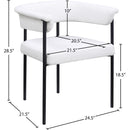 Meridian Malin Cream Linen Textured Fabric Dining Chair IMAGE 8