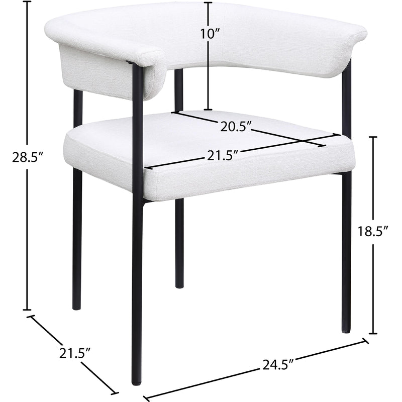 Meridian Malin Cream Linen Textured Fabric Dining Chair IMAGE 8