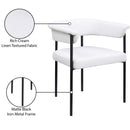 Meridian Malin Cream Linen Textured Fabric Dining Chair IMAGE 9