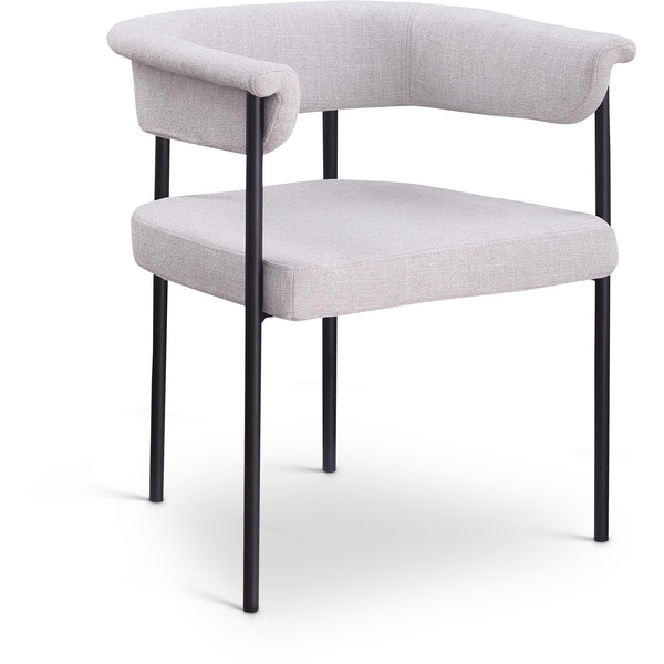 Meridian Malin Grey Linen Textured Fabric Dining Chair IMAGE 1