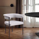 Meridian Malin Grey Linen Textured Fabric Dining Chair IMAGE 2