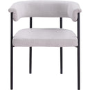 Meridian Malin Grey Linen Textured Fabric Dining Chair IMAGE 3