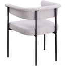 Meridian Malin Grey Linen Textured Fabric Dining Chair IMAGE 6