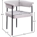 Meridian Malin Grey Linen Textured Fabric Dining Chair IMAGE 8