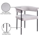 Meridian Malin Grey Linen Textured Fabric Dining Chair IMAGE 9