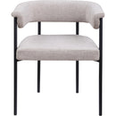 Meridian Malin Taupe Linen Textured Fabric Dining Chair IMAGE 3