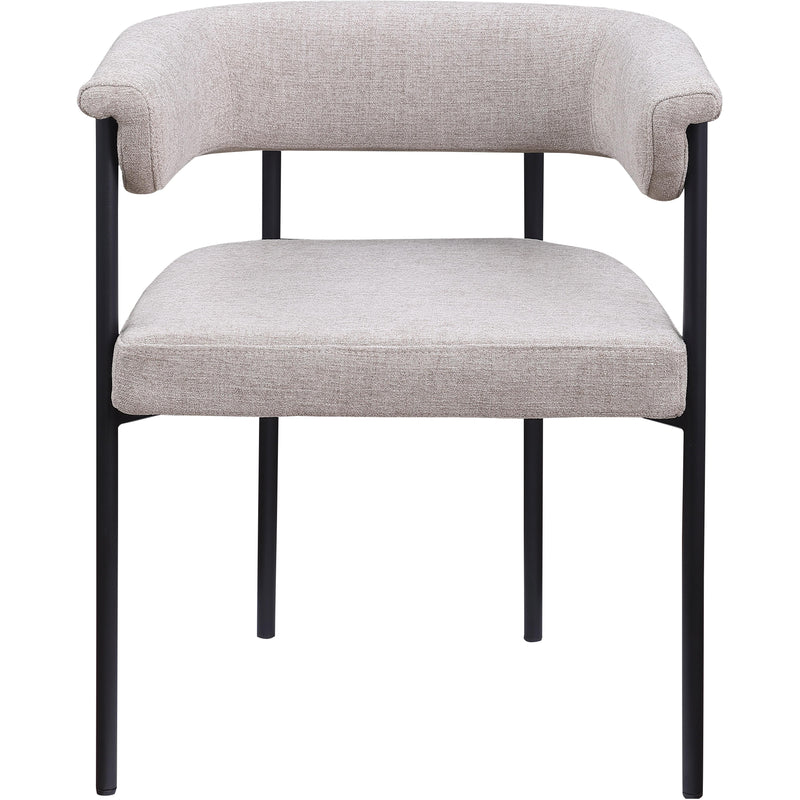 Meridian Malin Taupe Linen Textured Fabric Dining Chair IMAGE 3
