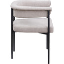 Meridian Malin Taupe Linen Textured Fabric Dining Chair IMAGE 4