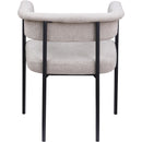Meridian Malin Taupe Linen Textured Fabric Dining Chair IMAGE 5