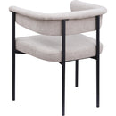 Meridian Malin Taupe Linen Textured Fabric Dining Chair IMAGE 6
