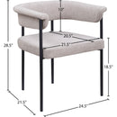 Meridian Malin Taupe Linen Textured Fabric Dining Chair IMAGE 8