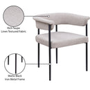 Meridian Malin Taupe Linen Textured Fabric Dining Chair IMAGE 9