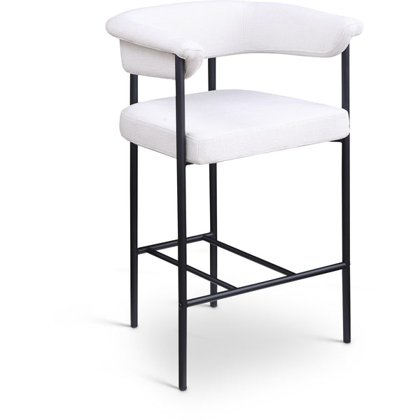 Meridian Malin Cream Linen Textured Fabric Counter Stool IMAGE 1