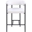 Meridian Malin Cream Linen Textured Fabric Counter Stool IMAGE 3