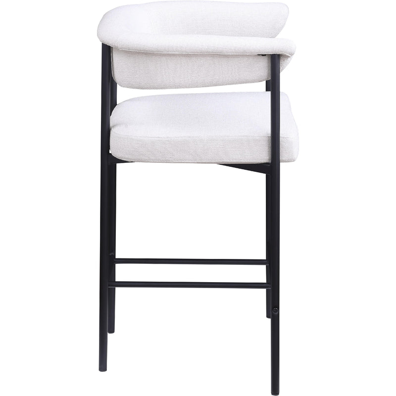 Meridian Malin Cream Linen Textured Fabric Counter Stool IMAGE 4