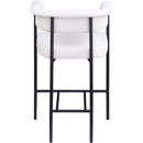 Meridian Malin Cream Linen Textured Fabric Counter Stool IMAGE 5