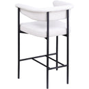 Meridian Malin Cream Linen Textured Fabric Counter Stool IMAGE 6