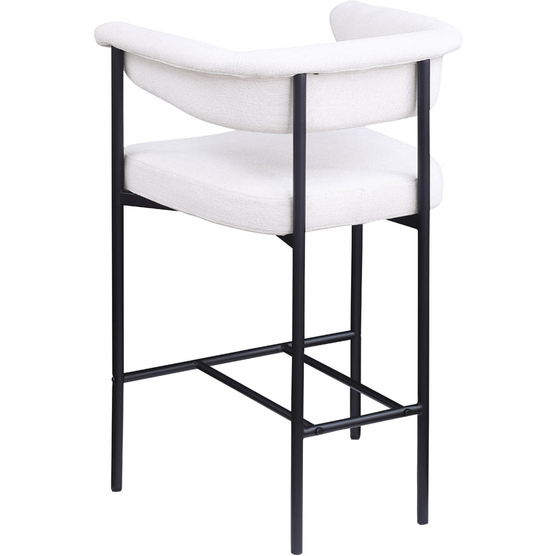 Meridian Malin Cream Linen Textured Fabric Counter Stool IMAGE 6