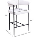 Meridian Malin Cream Linen Textured Fabric Counter Stool IMAGE 8