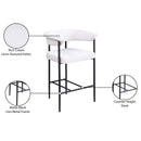 Meridian Malin Cream Linen Textured Fabric Counter Stool IMAGE 9