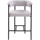 Meridian Malin Grey Linen Textured Fabric Counter Stool IMAGE 3