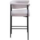 Meridian Malin Grey Linen Textured Fabric Counter Stool IMAGE 4