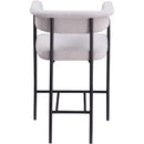 Meridian Malin Grey Linen Textured Fabric Counter Stool IMAGE 5