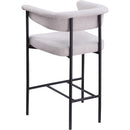 Meridian Malin Grey Linen Textured Fabric Counter Stool IMAGE 6