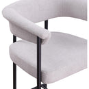 Meridian Malin Grey Linen Textured Fabric Counter Stool IMAGE 7